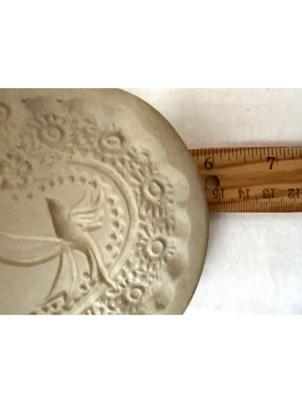 Brown Bag Cookie Art Cookie Mold Stoneware Vintage Heart Lovebirds Kitchen Dec